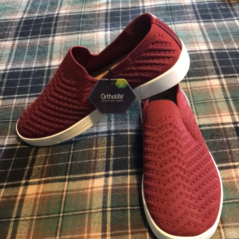 Burgundy Slip-On Sneakers